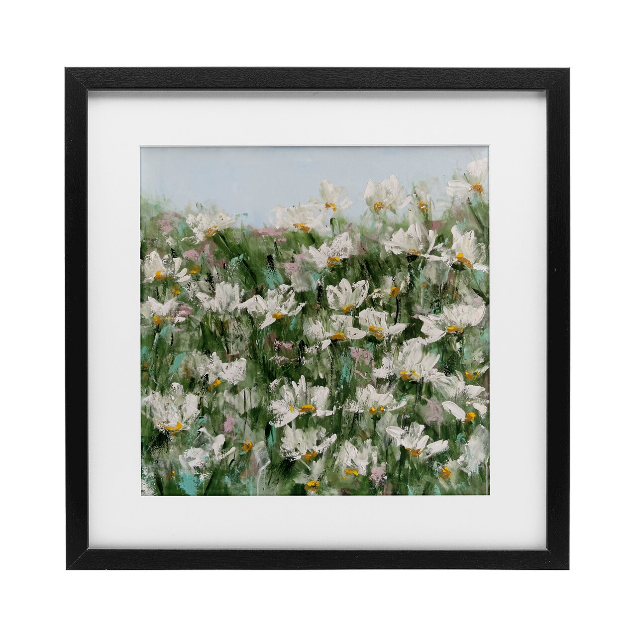 Stupell Industries Daisy Field in Springtime Framed Print Under Glass, design by Emma Bell
